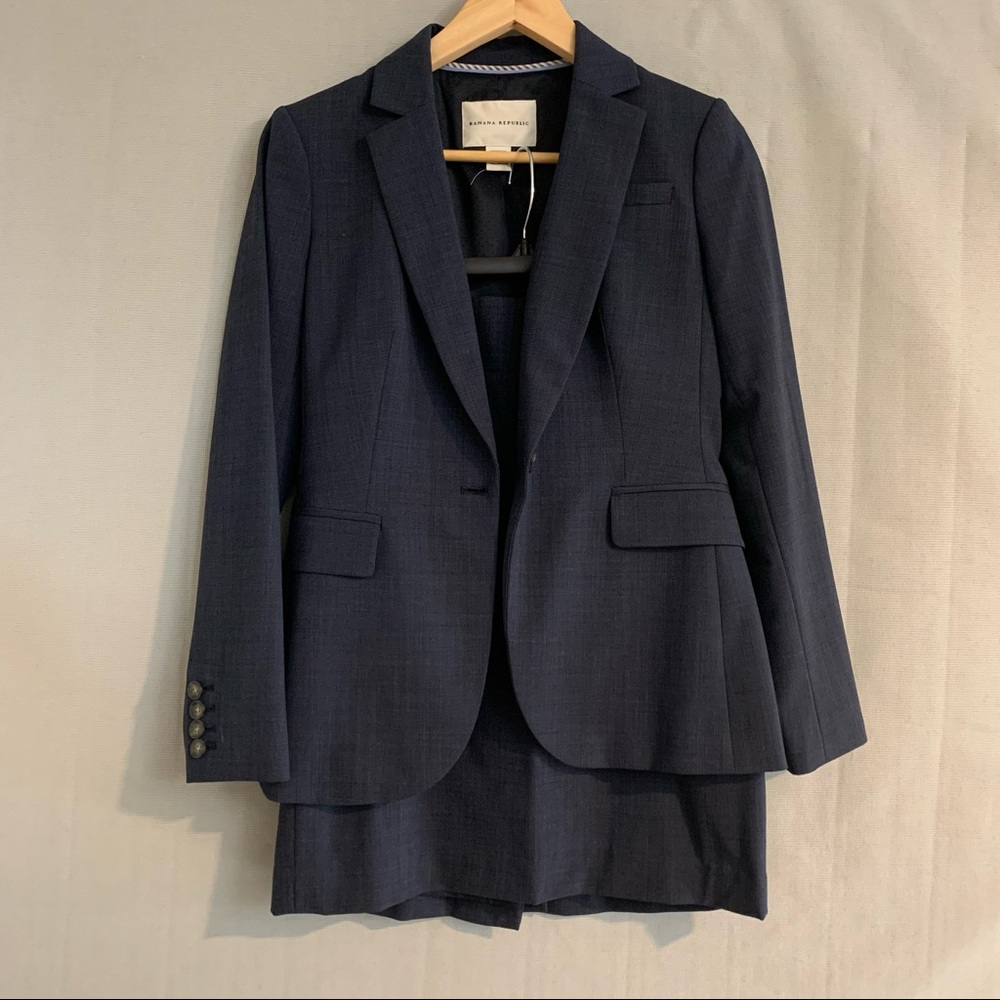 Banana Republic Navy Skirt Suit